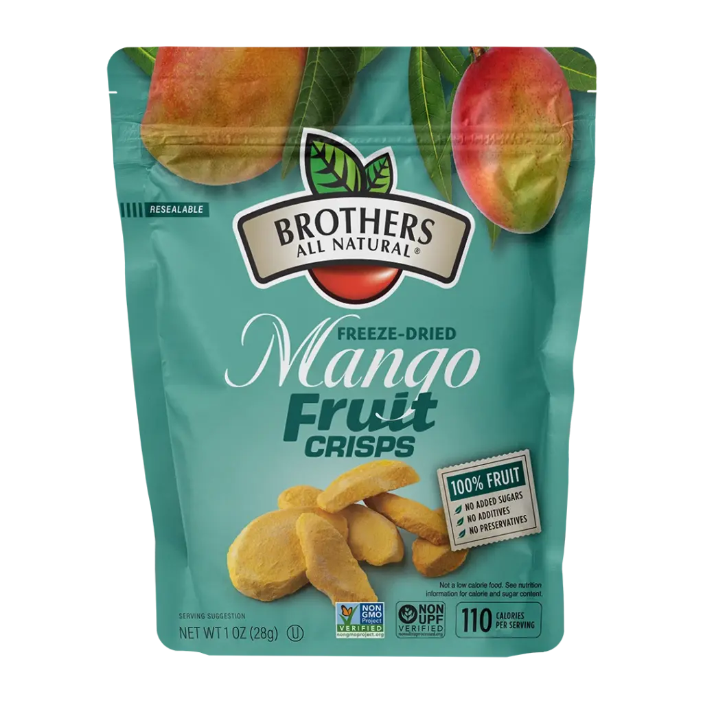 Freeze-dried mango fruit crisps from Brothers All Natural.