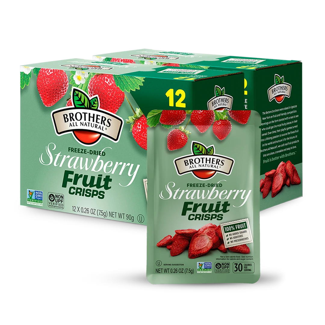 Freeze-dried strawberry fruit crisps from Brothers All Natural.