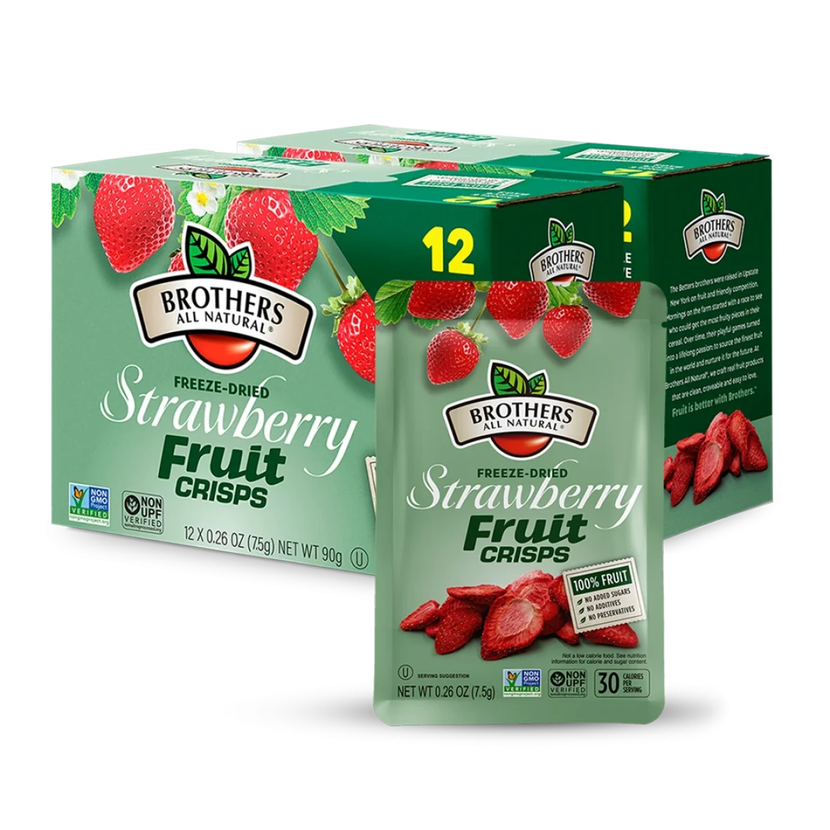 Freeze-dried strawberry fruit crisps from Brothers All Natural.